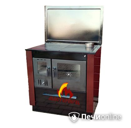 Отопительно-варочная печь МастерПечь ПВ-07 экстра с духовым шкафом, 7.2 кВт (шоколад) в Санкт-Петербурге